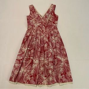 🍁Adrianna Papell red & white floral dress, size 6 petite